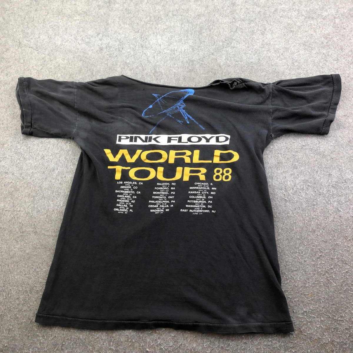 日本製 1988年 PINK FLOYD ジャパンツアー Tシャツ 黒 Vintage Pink Floyd Shirt Mens Small Black World Tour 88 Rock Band