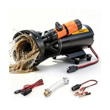 12V RV Portable Macerator Pump, 12GPM Self-Priming Sewage Quick Grinder Pump,...