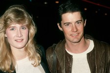 Actress Laura Dern actor Kyle MacLachlan at the premiere of Crossr- Old Photo