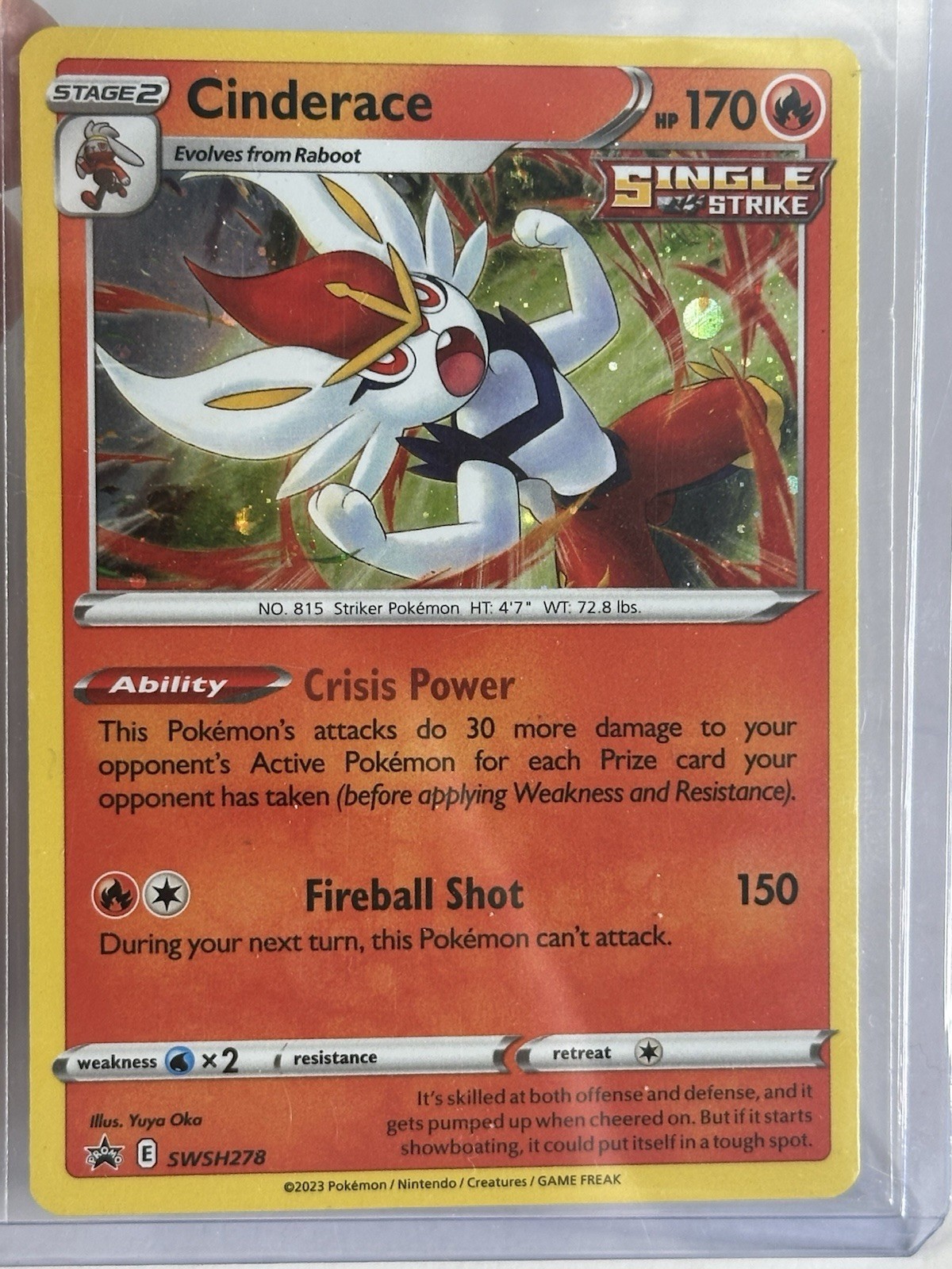 Cinderace SWSH278 Black Star Promo Cosmos Holo Pokemon Card