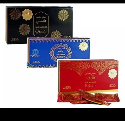 Nabeel Parfums Mini Bakhoor 3 BOXEN Qisaty Baher Fattan 3x 12 (36 Tabletten)