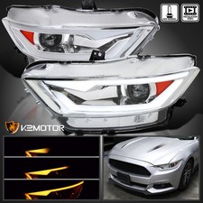 Fits 2015-2022 Ford Mustang HID Type Switchback LED Tube Projector Headlights