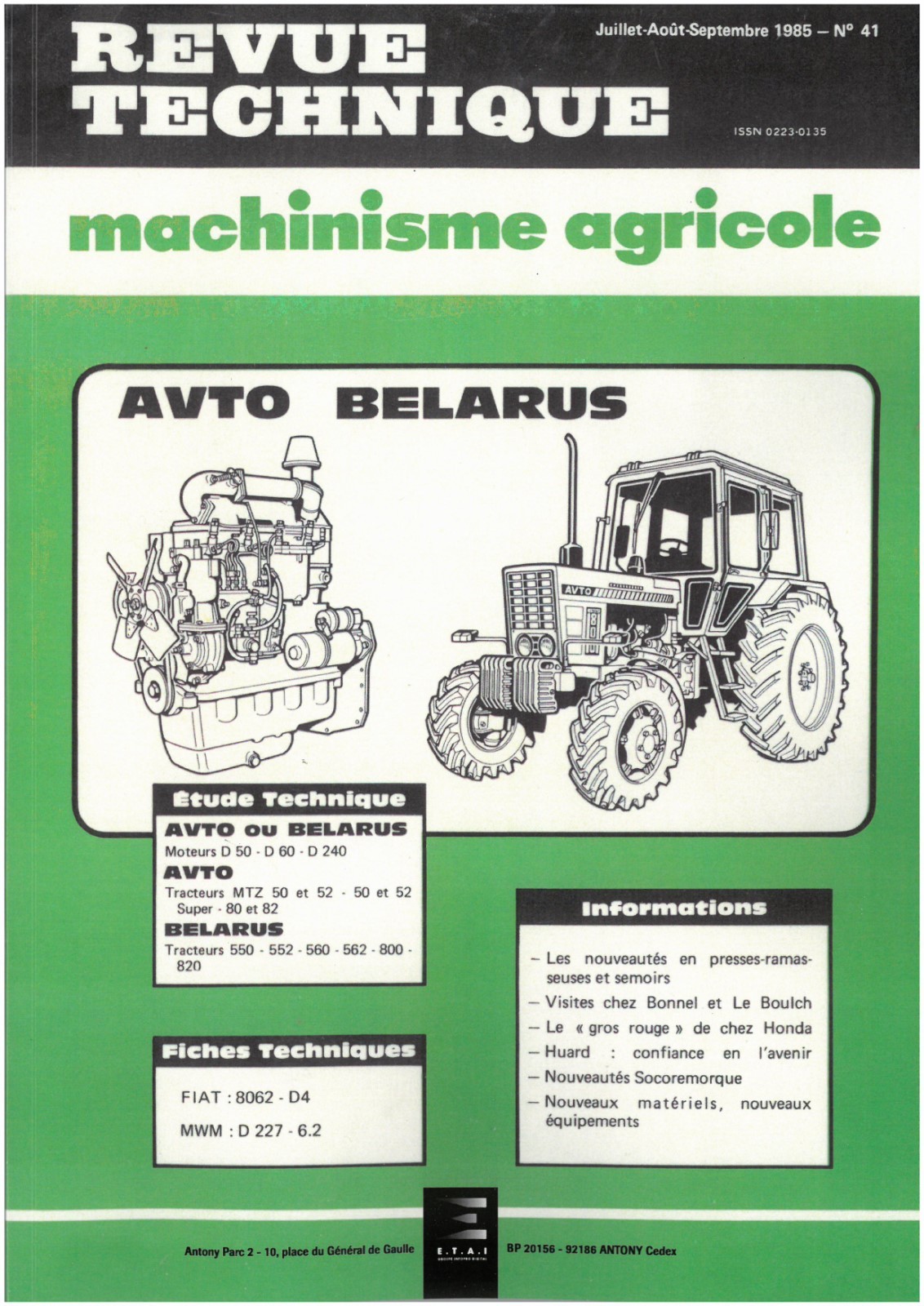 Revue technique MTZ 50 Super et Avto Belarus manuel d'atelier complet pour tracteur agricole