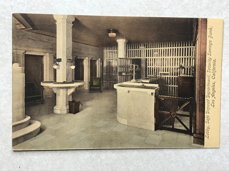 P670 Vintage Postcard Safe Deposit Department Security Savings Bank Los Angeles