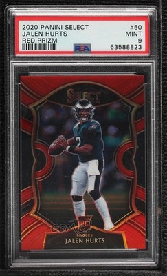 2020 Panini Select Concourse Red Prizm /99 Jalen Hurts #50 Rookie RC 9y4