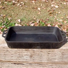 Vintage 1950'S Large Lodge Cast Iron Rectangle ROASTER FISH FRYER 21 7/8" x 11"