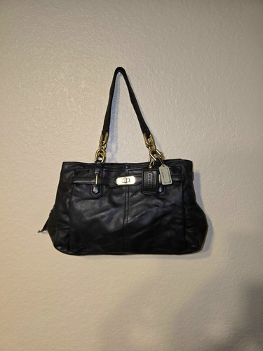 Coach Chelsea Jayden Carryall Black Leather Satchel Shoulder Tote Bag # F17811