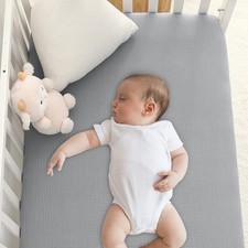 Muslin Crib Sheets,100 Organic Cotton Toddler Bed Sheet Soft Breathable, Fit...