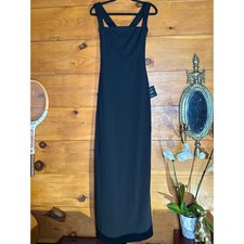 Lulus Glamorous Dedication Black Sleeveless Column Dress Holiday Party Small
