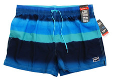 Speedo Men's XXL Blue Green Volley Swim Shorts Brief Lined Swim Trunks Stretch
