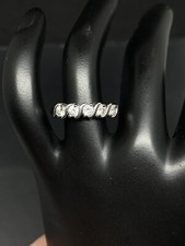 925 R Sterling Silver Round Cubic Zirconia 7 Women Wedding Anniversary Band Ring