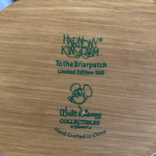 Disney SPLASH MOUNTAIN To the Briarpatch LE 500 Figurine HARMONY KINGDOM Rare - Imagen 10 de 10