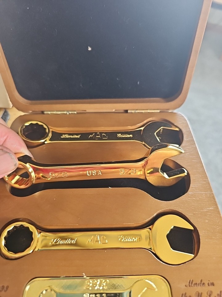 Mac Tools 24K Gold Plated 3 pc Short Combination Wrenches Limited