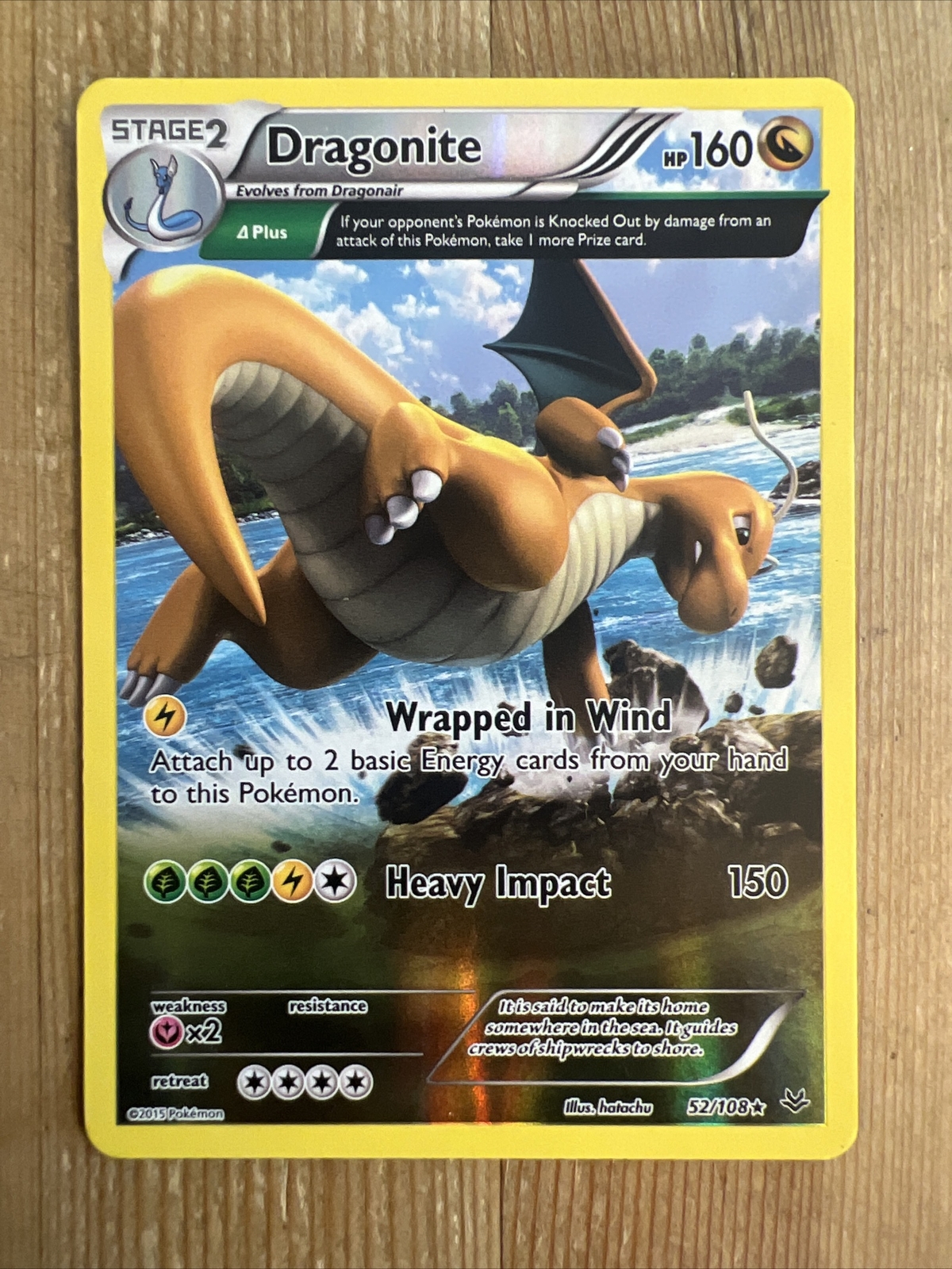 Dragonite - Roaring Skies - 52/108 - Reverse Holo - Pokemon Card - LP