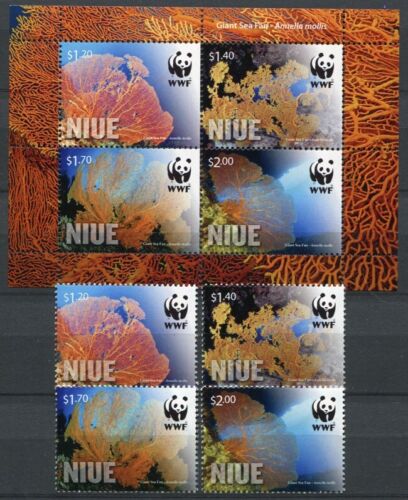 Niue 2012 WWF Korallen Corals Riesenfächerkoralle 1198-1201 Block 168 MNH - Afbeelding 1 van 1