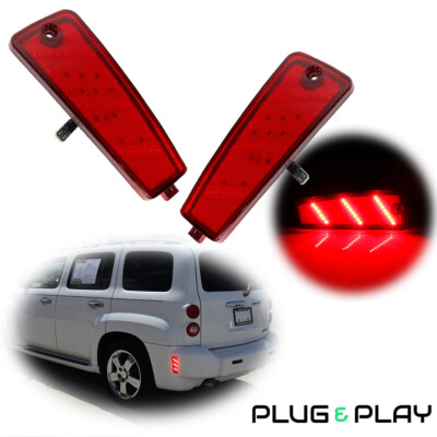 2PCS Red Lens Reear Bumper Side Marker Reflectors Lights For 2006-2011 Chevy HHR