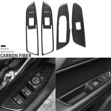 6Pcs Real Carbon Fiber Window Lift Switch Panel Cover For Chevrolet Blazer 19-25
