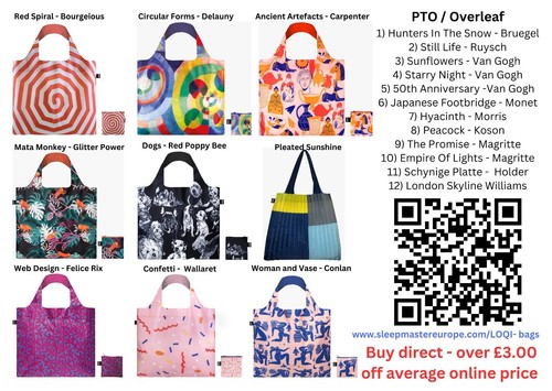 FRIDA KAHLO Colourful Self Portrait with Hummingbird Large LOQI Eco Tote Bag - Picture 7 of 9