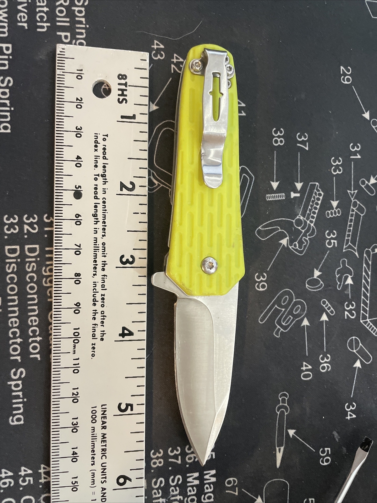 Camillus Titanium Wedge Flipper Pocket Knife Liner Lock Plain Edge Blade Neon