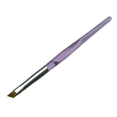 GS-Nails Gel-Pinsel Gr.4 Schräg Marmoriert Hell Lila UV-Gel Profipinsel 