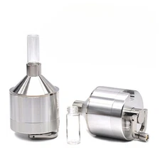 Hand Aluminum Mill Metal Herb Powder Funnel Crusher With Container Kitchen Tool