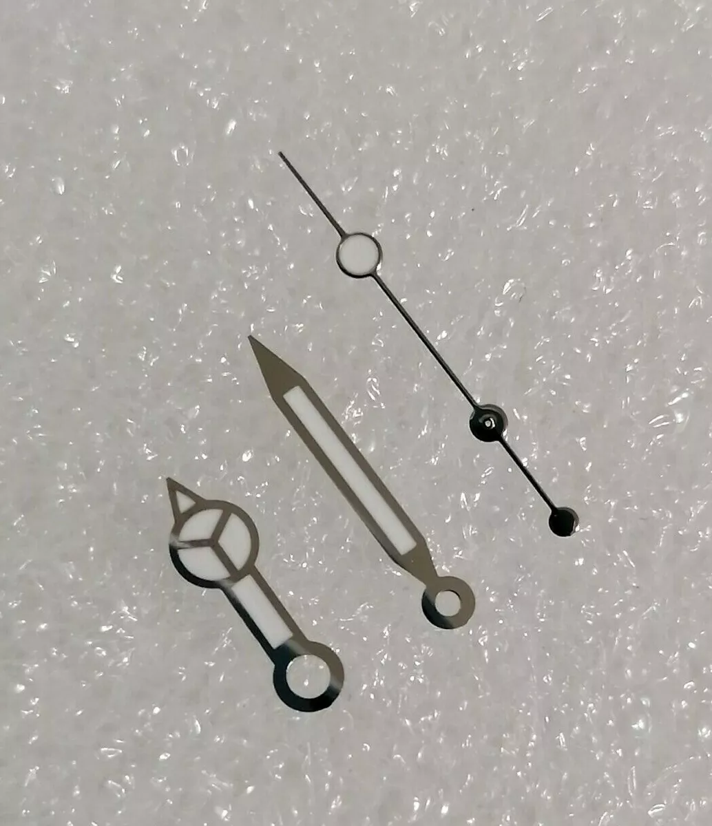 SILVER MERCEDES HANDS FOR SEIKO 6309 7002 NH35 NH36 7S26 MOVEMENTS