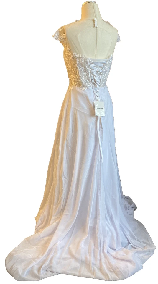 Vestido de novia Warm Notices O/S vestido blanco lentejuelas adornado corsé abertura nuevo con etiquetas Foto 2 de 4