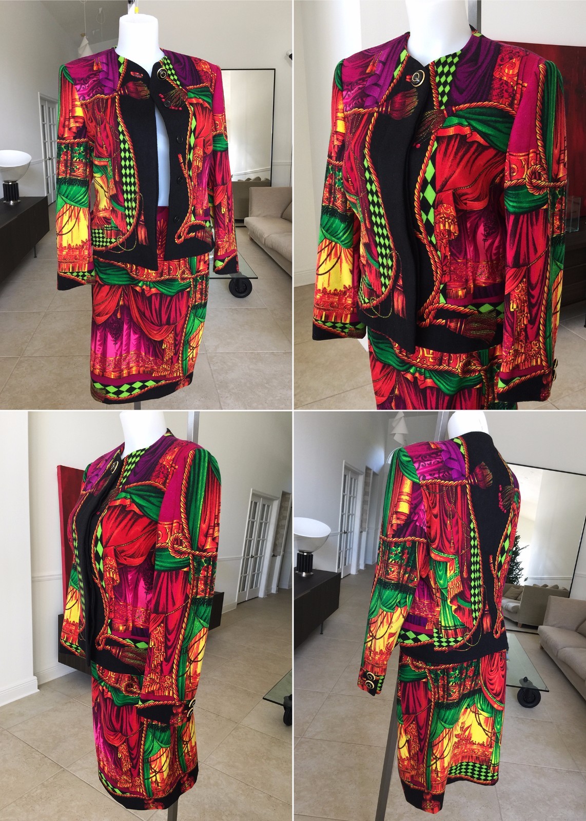 iconic GIANNI VERSACE I Sipari print wool skirt suit from F/W 1991/92 image 5