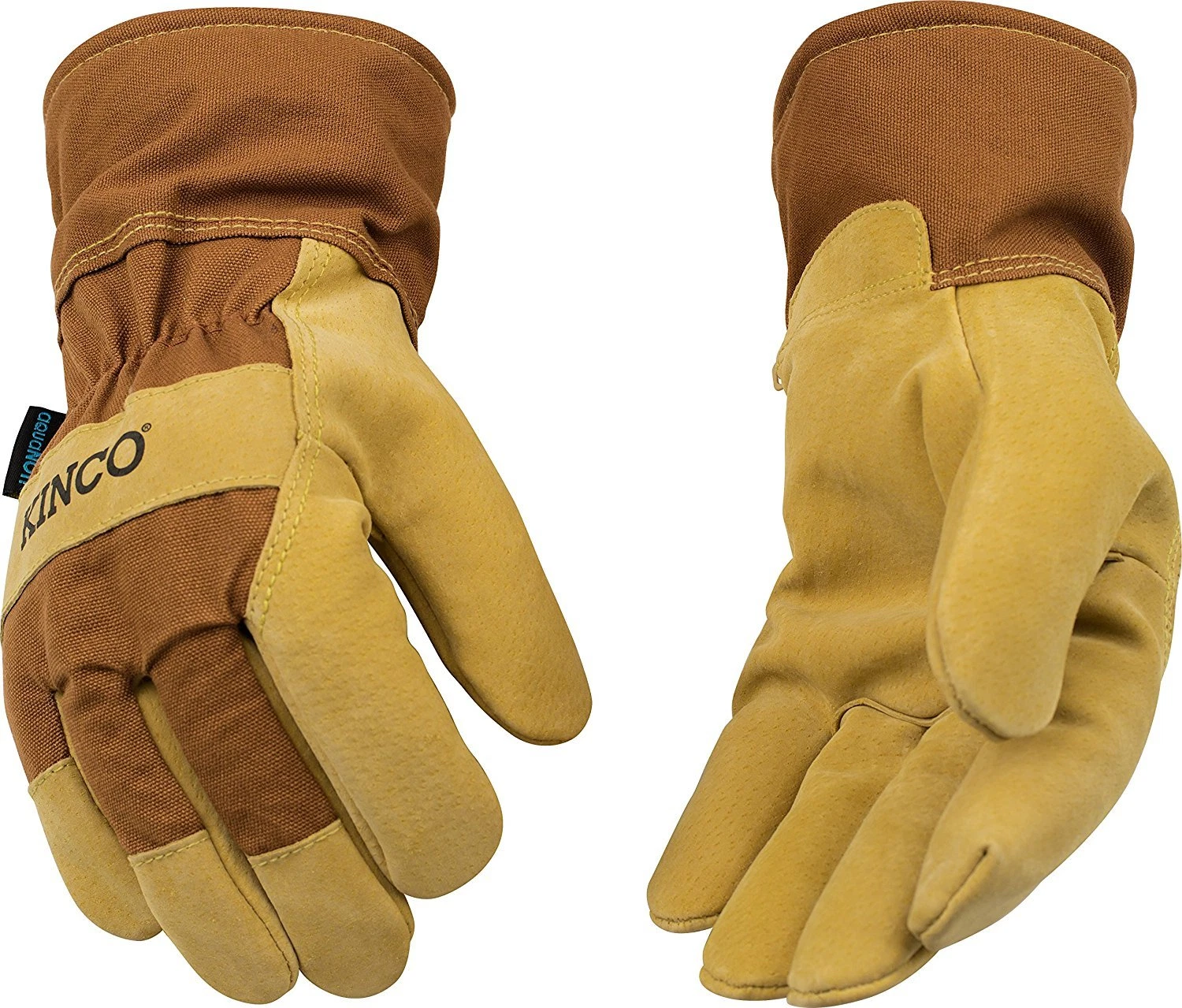 Kinco 1958 Pigskin Leather Mens Work Gloves Waterproof Winter Lined construction