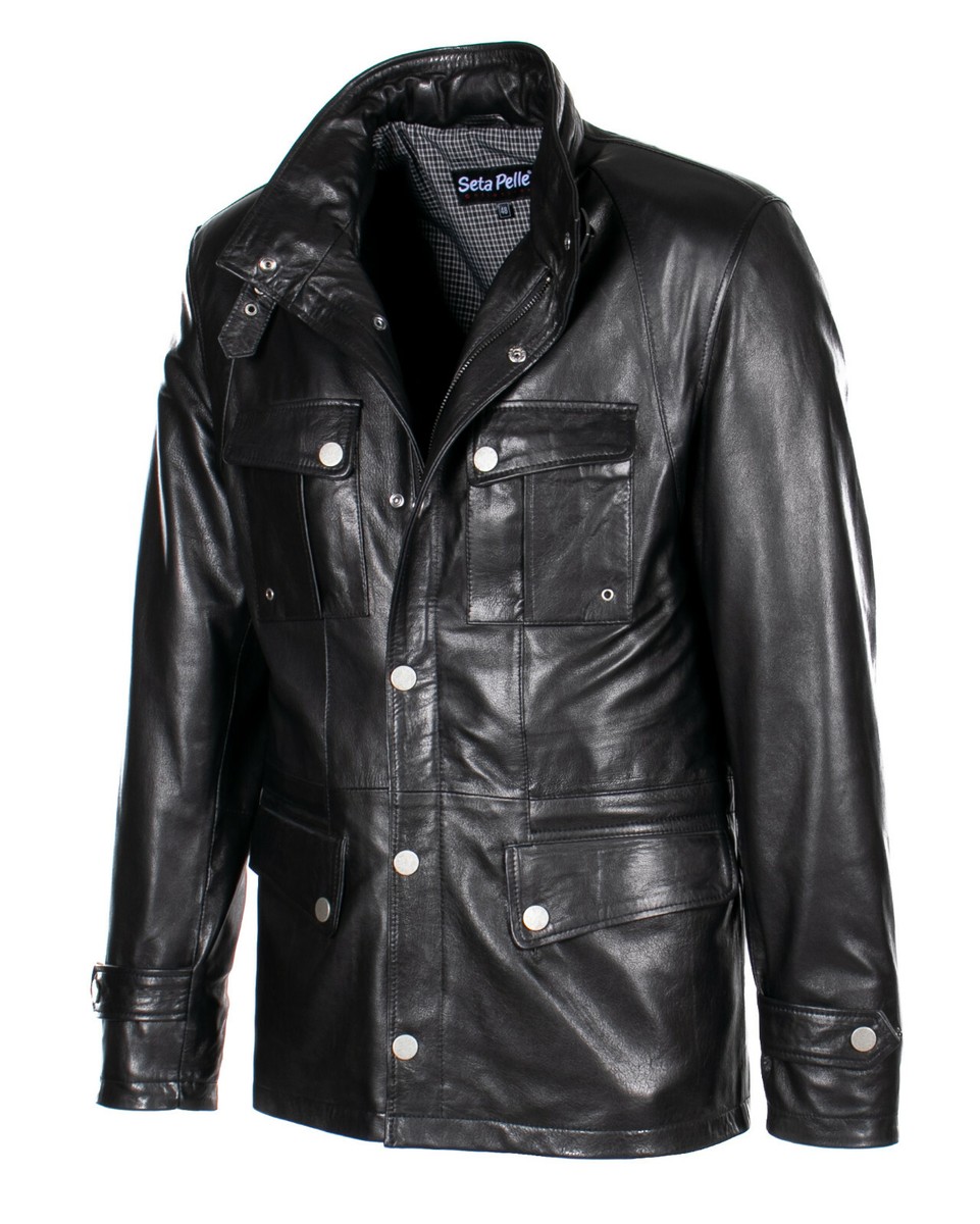 S&P SETA 接する PELLE LAMB LEATHER HOODIE