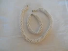 Vintage milk glass seed beads necklace & bracelet set