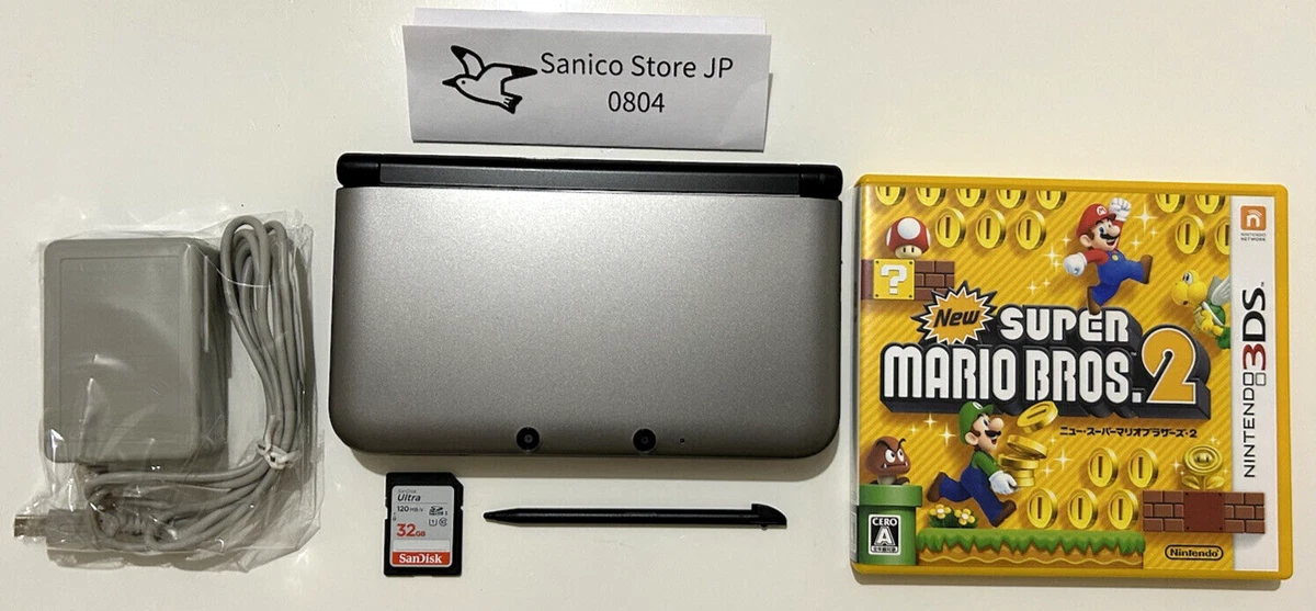 Nintendo 3DS LL XL Black Silver Console 32GB SD card S New super