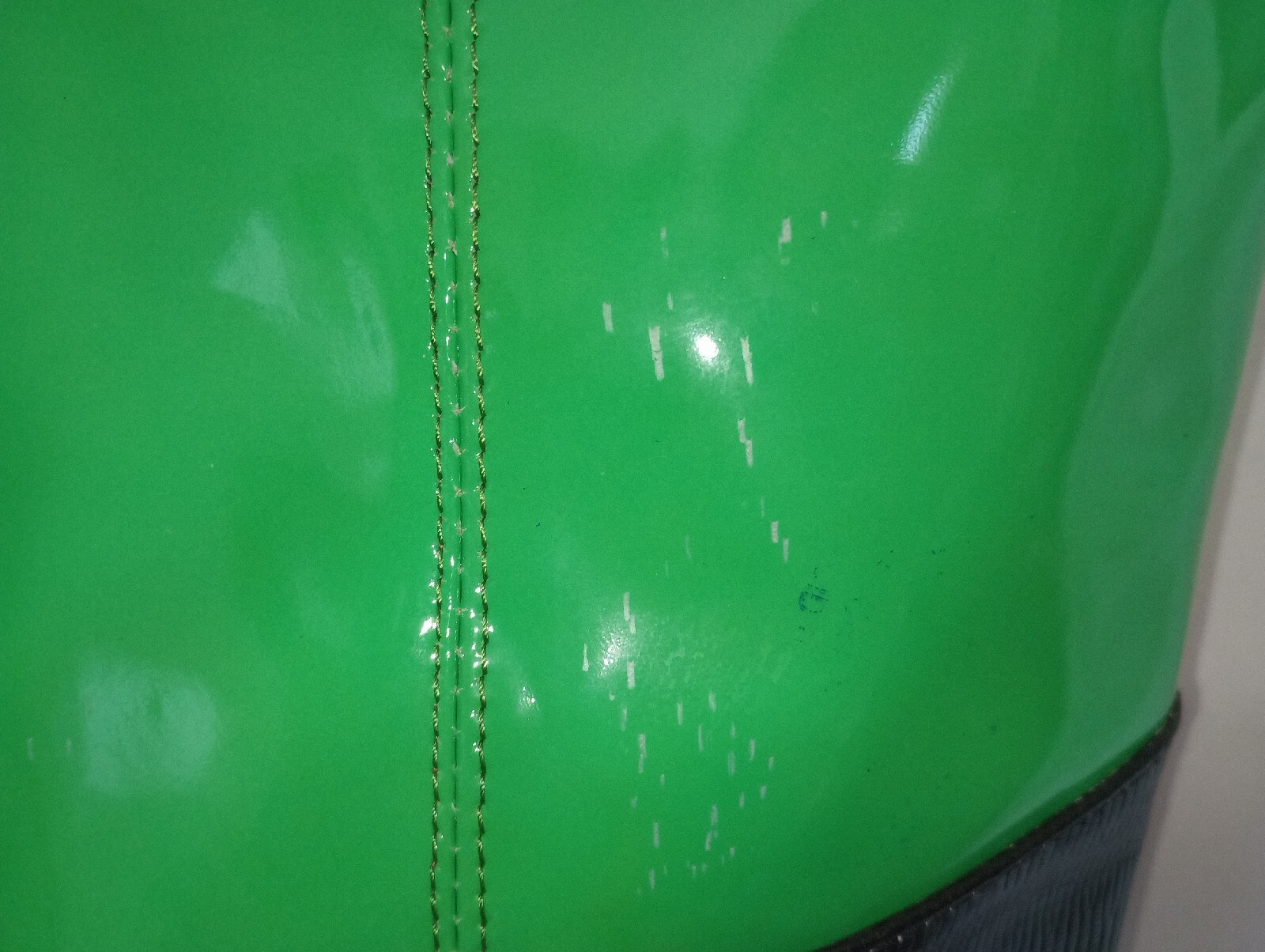 Used Amerileather Lime Black Leather Tote 14"x11"… - image 4