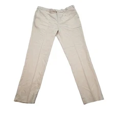 WangYue Suit Pants Mens Size XL Linen Spandex Rayon Blend Ivory See Size Chart