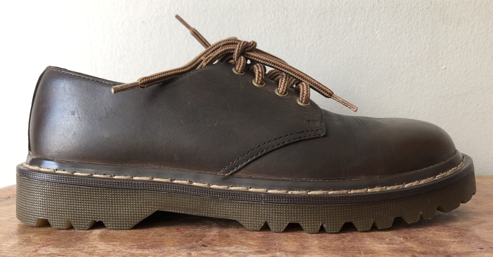 SAOLA Scarpe da donna Arizona Jeans taglia 8M Oxford in pelle marrone suola a strappo stile Y2K Doc