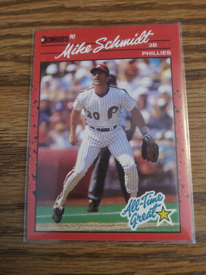 Mike Schmidt #643 ERROR CARD 1990 Donruss ''no dot'' After INC Phillies MINT