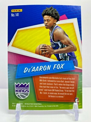 2017-18 Panini Revolution Rookie De'Aaron Fox Sacramento Kings No