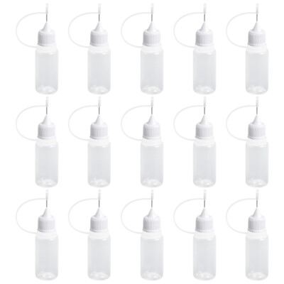 15Pcs Glue Bottles Applicator Pointed Mouth Empty Precision Containers 10ml US