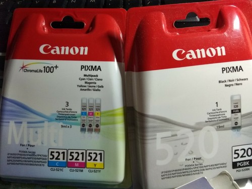 GENUINE CANON CLI-521C & 520 INK 10-BUNDLE PIXMA MP540 MP560 MP620 MP980 iP4600 - Picture 2 of 4