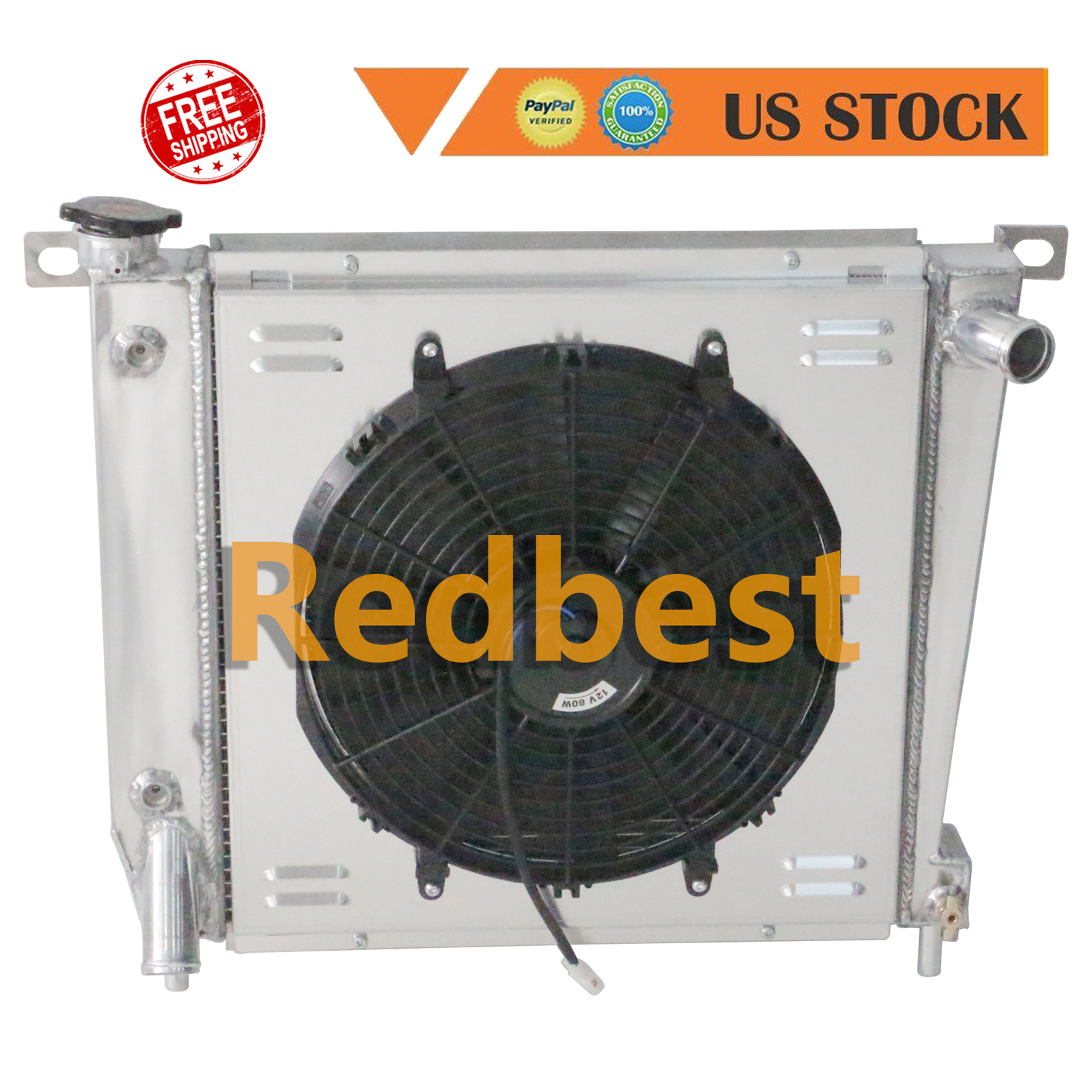 3Row Aluminum Radiator with Shroud and 14