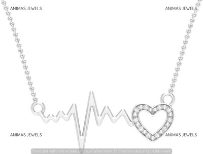 Real Diamond 0.20 Ct Round Cut Broken Heart Pendant Necklace 925 Sterling Silver