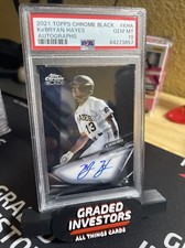 2021 Topps Chrome Black Ke'Bryan Hayes RC On Card Auto Pop 4 Pirates PSA10