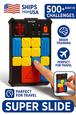 Super Slide Puzzle Game for Kids & Adults 500+ Brain Teasers Travel Fidget Toy