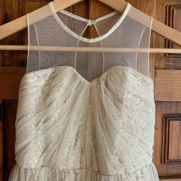 Sorella Vita 长款青少年伴娘礼服带亮片和薄纱覆盖 — 第 4/4 张图片