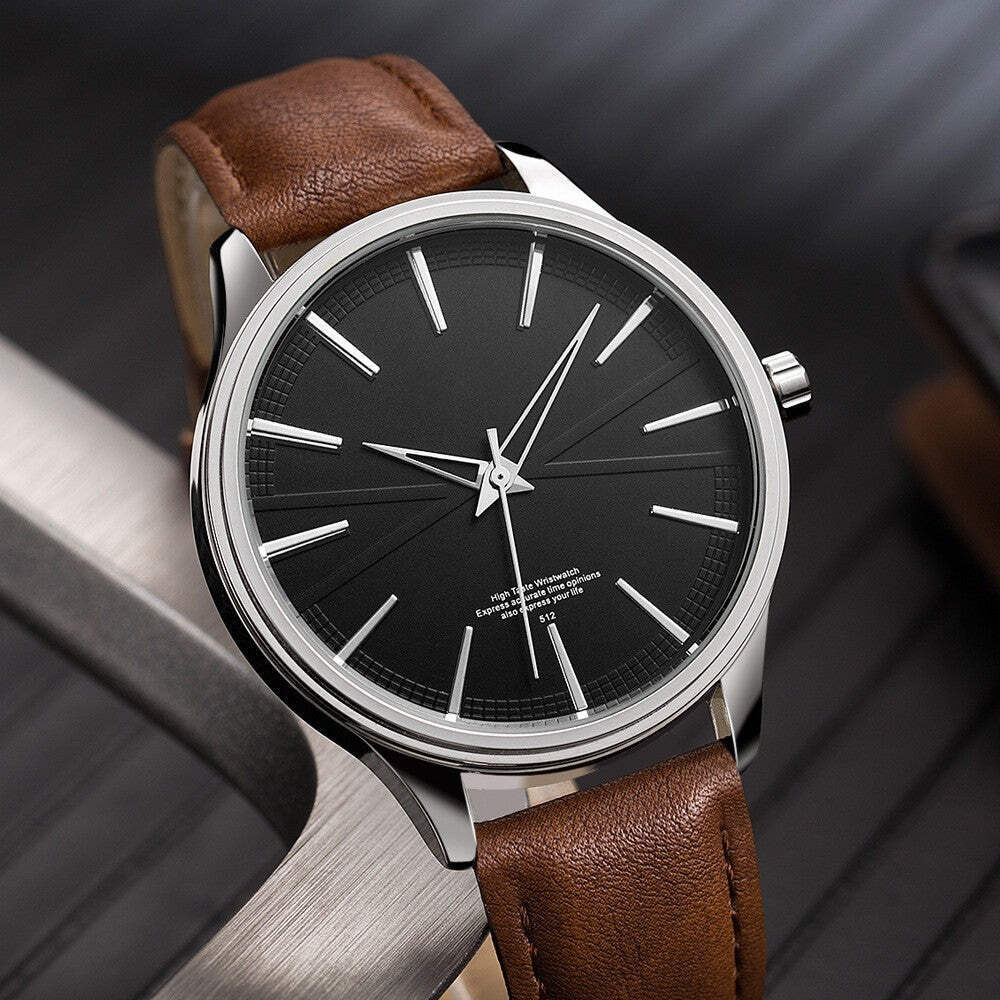 Men's Casual Round Quartz Watch with Multiple Strap Options
