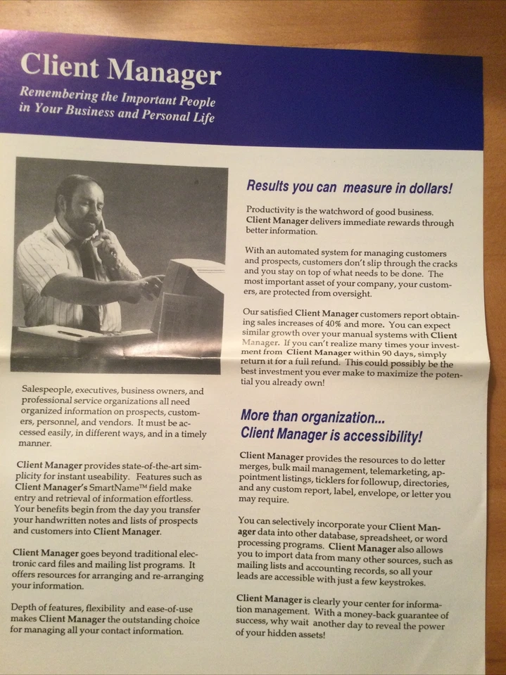 New. Unused. CLIENT MANAGER .Vintage. SimpleSoft Products Inc - Image 2 of 4