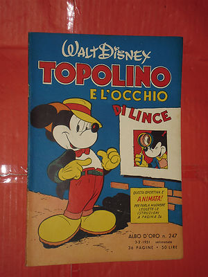 GOLD BOOK NO. 247-lg-original 1950-DISNEY MONDADORI-mickey and lynx's eye