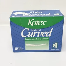 Vintage Kotex Natural Curved Tampons (U Security By Kotex) 18Ct Regular 1994
