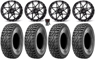 ITP Tornado 14'' Wheels Black 27'' Ridge Saw 2.0 Tires Honda Rincon Rancher