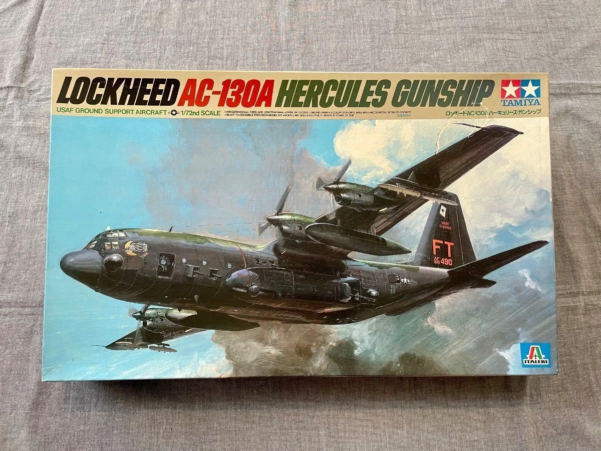 Unassembled Tamiya 1/72 Lockheed Ac-130A Hercules Gunship